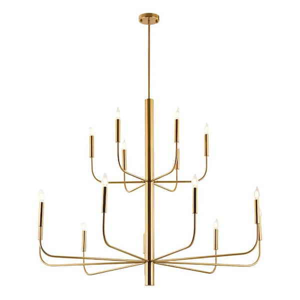 Yanibel 15-Light Gold Minimalist Candlestick Chandelier, Medieval 2 ...