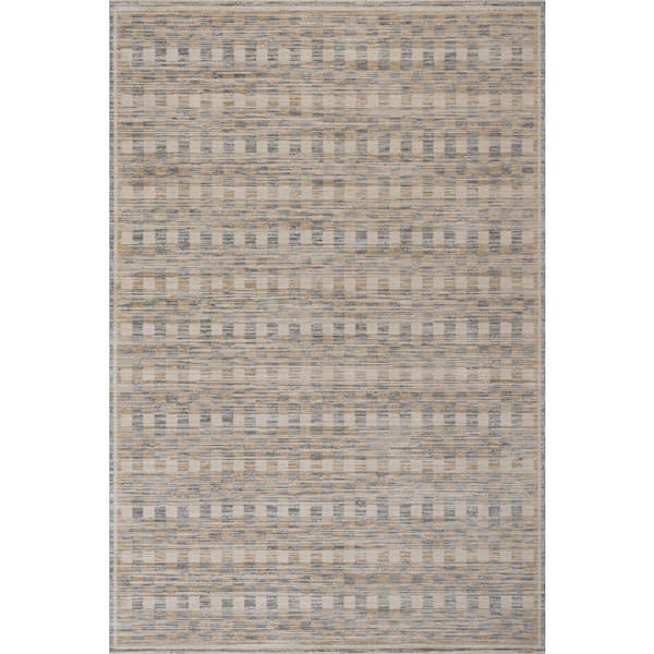 Sani Modern Southwestern Grey 8 ft. x 10 ft. Indoor Area Rug