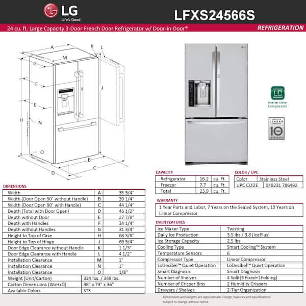 LG 23.9 cu. ft. French Door Refrigerator with Door-in-Door in