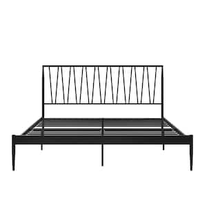 Jaxten Black Metal Frame Queen Platform Bed