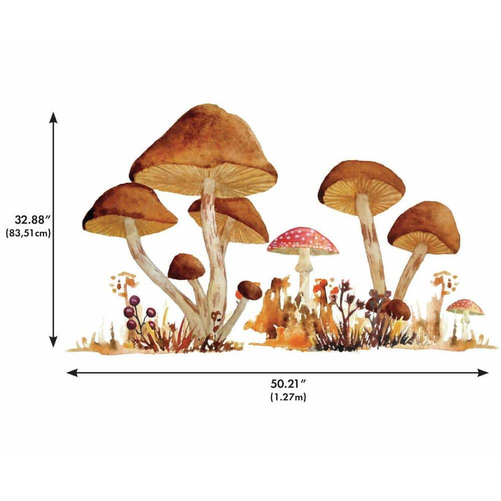 Giant Colorful Mushroom and Bunny Wall Decals