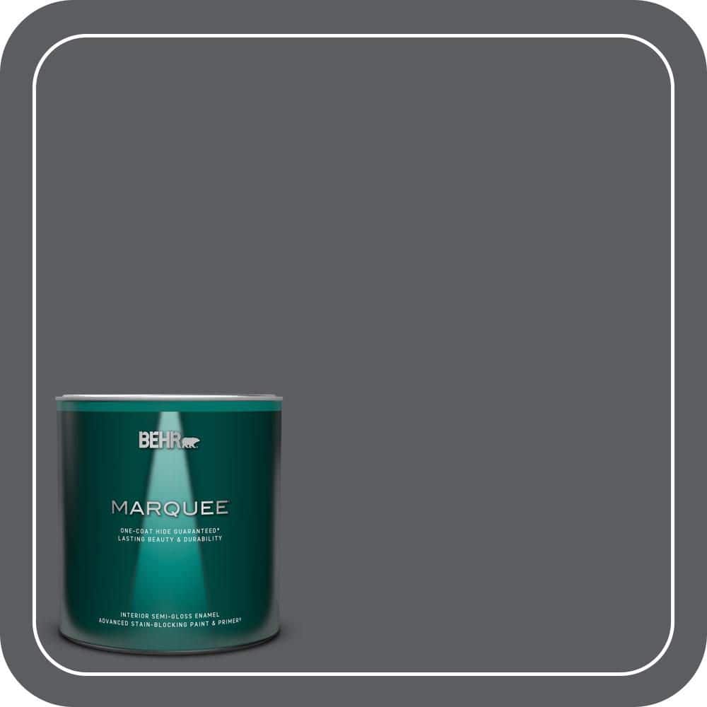 1 qt. #N500-6 Graphic Charcoal One-Coat Hide Semi-Gloss Enamel Interior Paint & Primer price history on PriceWatchPro