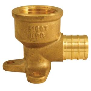3/4 in. Brass PEX Barb x 3/4 in. Female Pipe Thread Adapter 90-Degree Drop-Ear Elbow