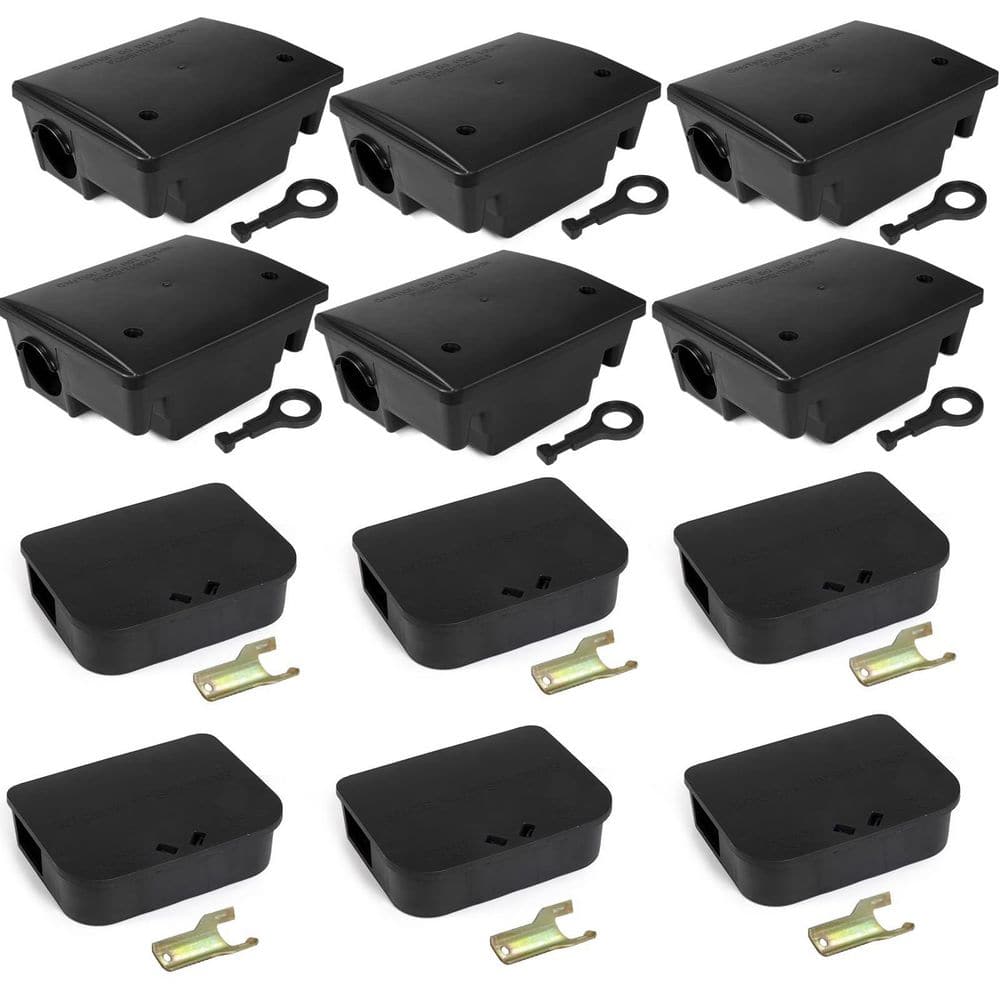 12-Pack Key–Required Rat Bait Stations and Mouse Bait Stations, 6 Large and 6 Compact, Lockable Weather, Pets Safe price history on PriceWatchPro