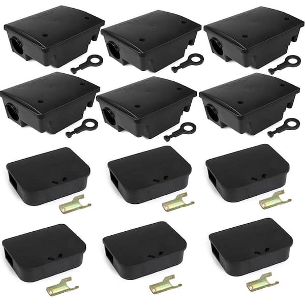 OGETFUUR 12-Pack Key–Required Rat Bait Stations and Mouse Bait