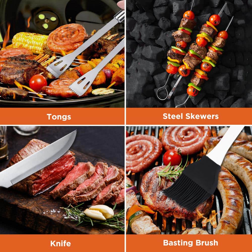 Commercial Chef 10 Piece BBQ Grill Set - Grill Accessories
