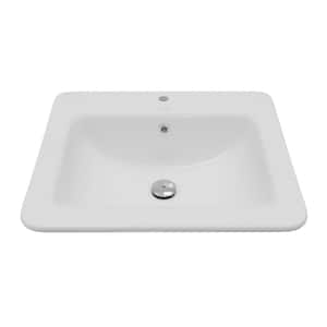 Valera 21-1/4 in. x 18-1/8 in. Rectangular Drop-In Vitreous China Bathroom Sink in White