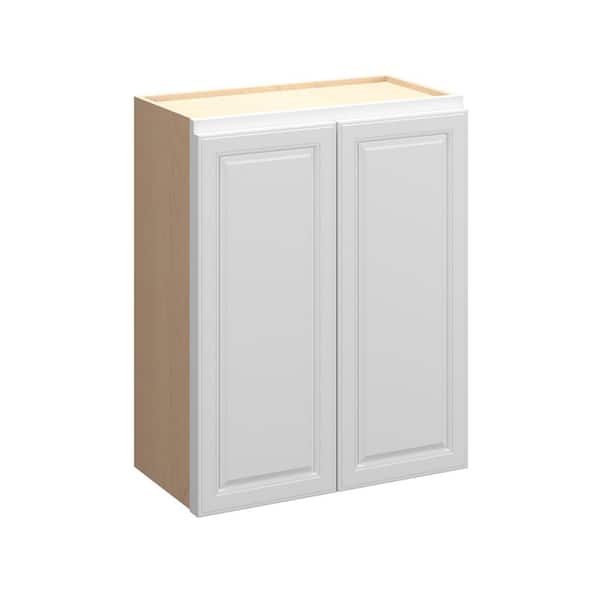 Kunal Kitchens Brighton Raised 42 in. W x 36 in. H x 12 in. D in Painted White Plywood Assembled Wall Cabinet