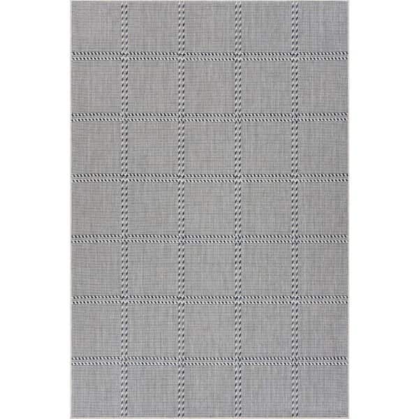 Ravellea Geometric Blue 5 ft. x 8 ft. Outdoor Area Rug