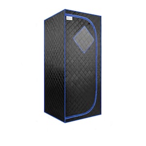 1-Person Black Portable Steam Sauna With folding chair
