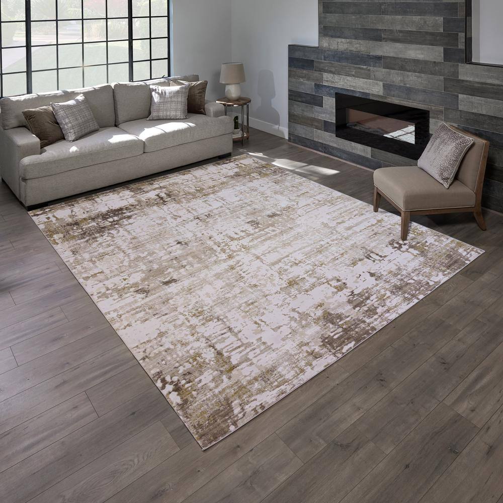 Quattro Alder Ivory 6' x 9' Easy-Care Kids Area Rug