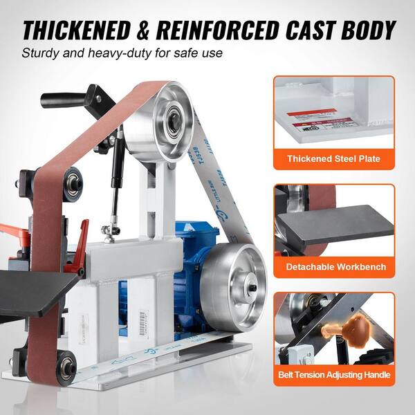 Belt Grinder Sander, 72 x 2 in. Variable Speed Belt Polisher with VFD, 1500W 2HP Polishing Grinding Machine with Belts