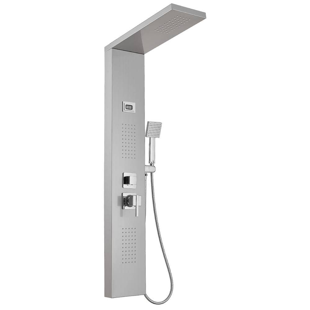 2-Jet Shower Tower with Rainfall Shower Head and Temperature Display in Chrome and Nickel price history on PriceWatchPro