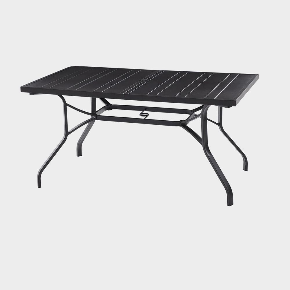 60 in. Rectangle Metal Weather-Resistant Patio Outdoor Dining Table with 1.57 in. Umbrella Hole price history on PriceWatchPro
