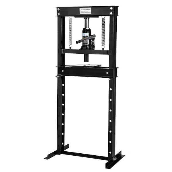 Heavy Duty 12-Ton Hydraulic Shop Press for Automotive Repair, Bearing and U-Joint Work