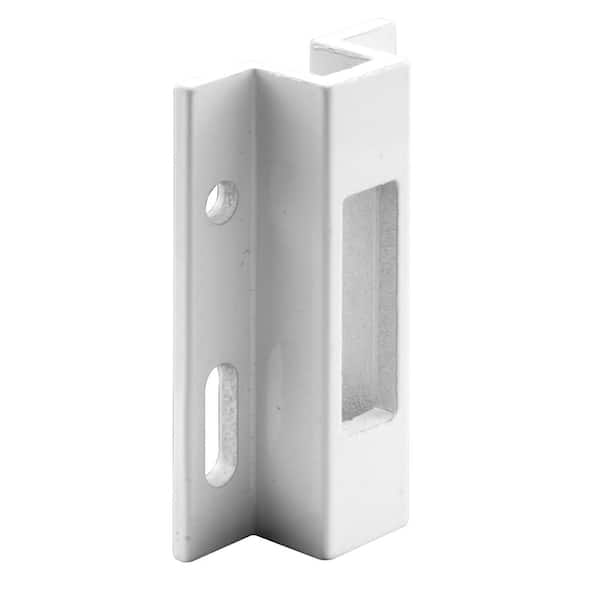 Prime Line White Extruded Aluminum, Sliding Glass Door Lock Keeper