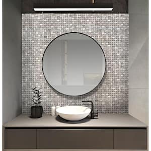 Wooden Gray 11.8 in. x 11.8 in. Basket Weave Polished Marble Mosaic Tile (4.83 sq. ft./Case)