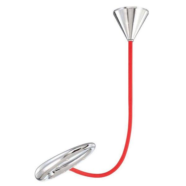 Eurofase Fusion Collection 8-Light Chrome and Red LED Pendant