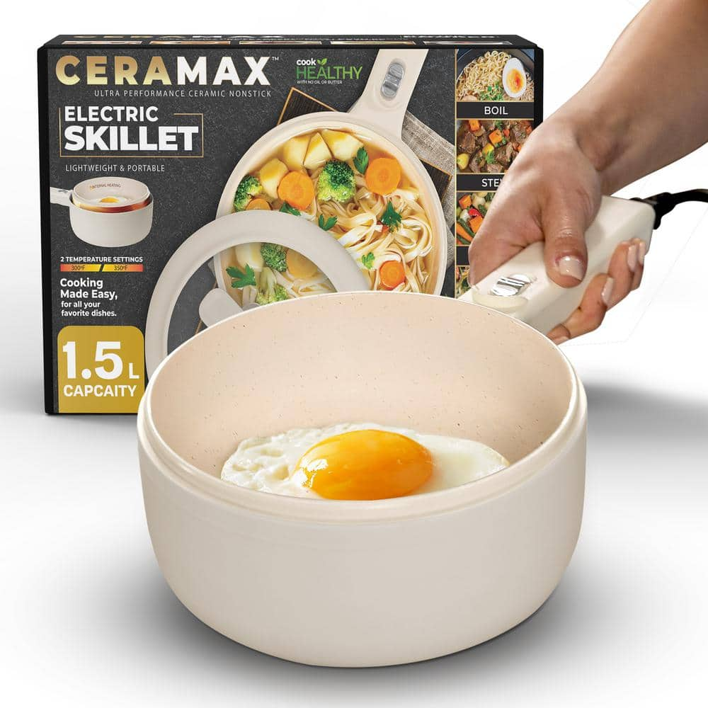 Reviews for CERAMAX 1.6 qt. Cream Portable Ceramic Nonstick Electric ...