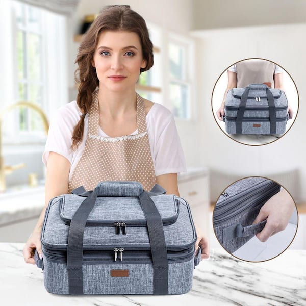 Lynzavix Insulated Double-Decker Carrier Set Gray Expandable