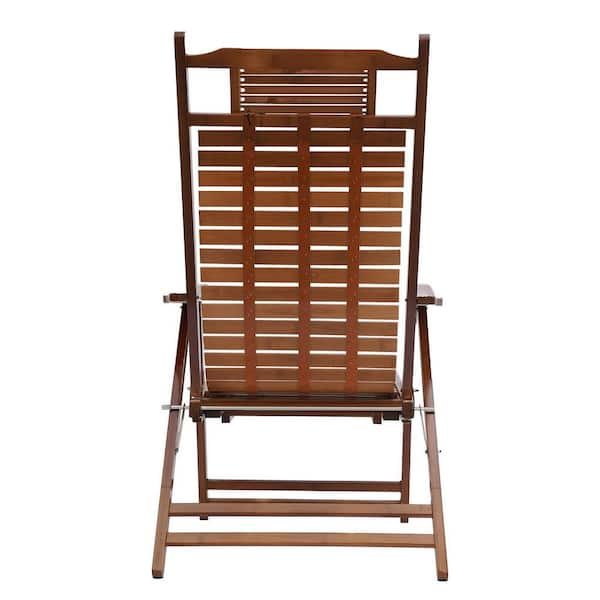 YIYIBYUS Outdoor Adjustable Bamboo Folding Chaise Lounge Bamboo Folding Lounge Chair