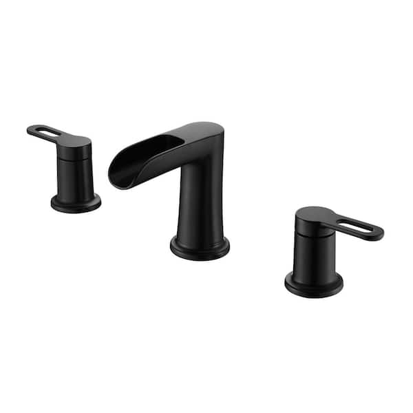 LUXIER Waterfall 8 in. Widespread 2-Handle Bathroom Faucet in Oil Rubbed Bronze