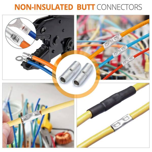 Buy SVAAR 200pcs Non-Insulated Butt Connectors Kit Butt Splice Wire