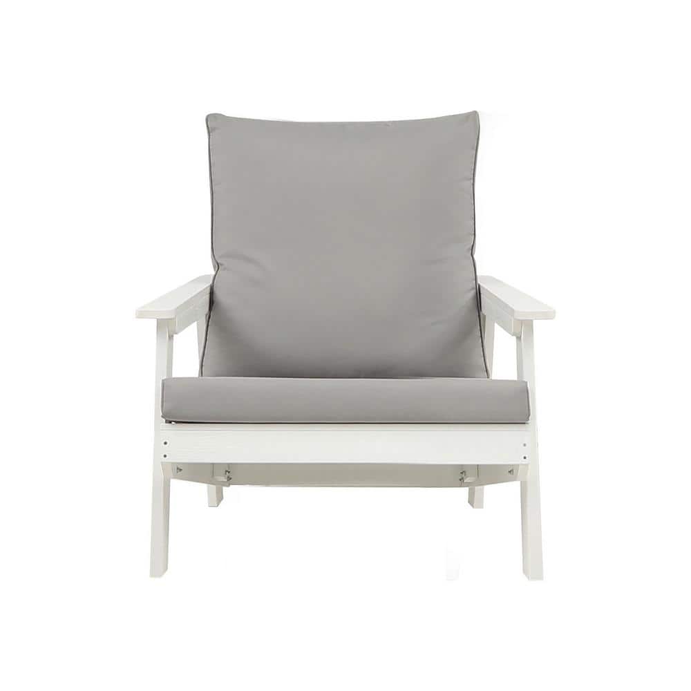 All-Weather Plastic Outdoor Single Couch with Gray Cushions - Wood Grain Finish, Comfortable Design price history on PriceWatchPro