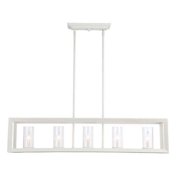 Golden Lighting - Smyth 60-Watt 5 Lights Natural White Lantern Pendant Light and No Shade, No Bulbs Included