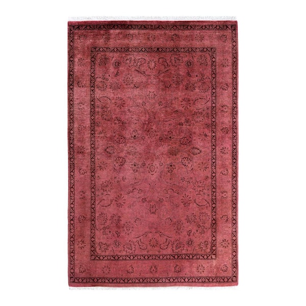 Fine Vibrance Pink 4 ft. x 6 ft. Solid Wool Indoor Area Rug
