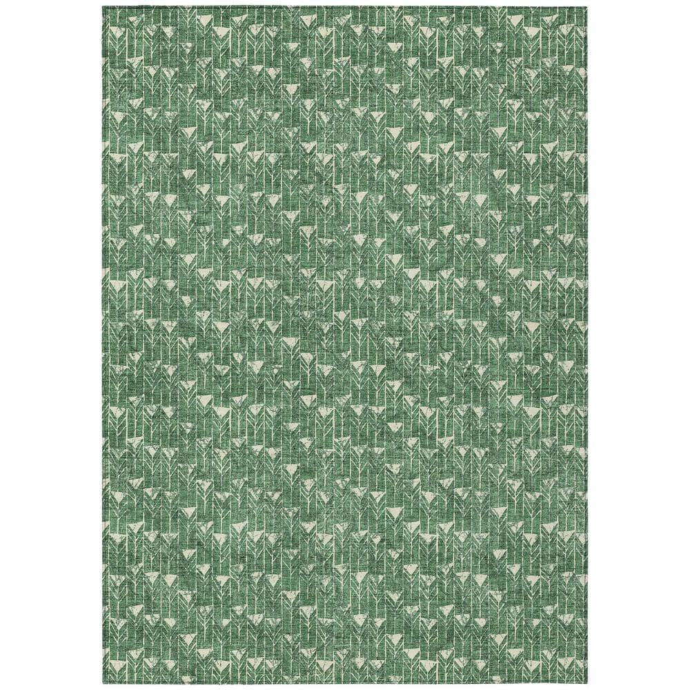Chantille ACN514 Green 5 ft. x 7 ft. 6 in. Machine Washable Indoor/Outdoor 