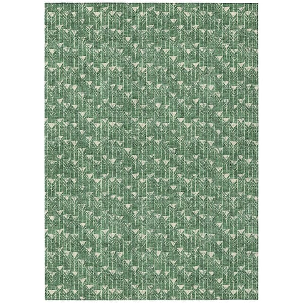 Addison Rugs Chantille ACN514 Green 5 ft. x 7 ft. 6 in. Machine Washable Indoor/Outdoor Geometric Area Rug