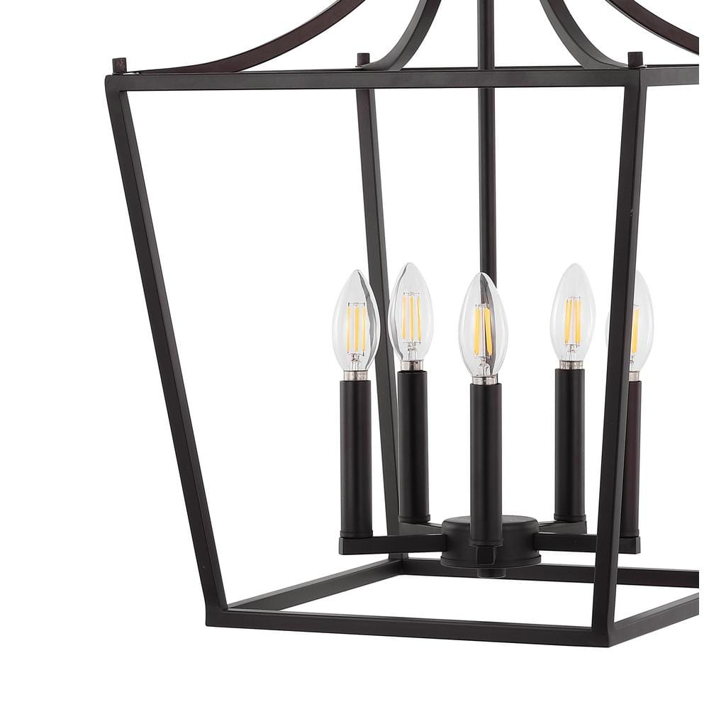 Camden 16" Oil-Rubbed Bronze 5-Light LED Iron Pendant Lantern