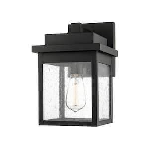 10 in. 1-Light Powder Coat Black Outdoor Lantern