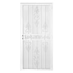 36 in. x 80 in. El Dorado White Surface Mount Outswing Steel Security Door with Heavy-Duty Expanded Metal Screen