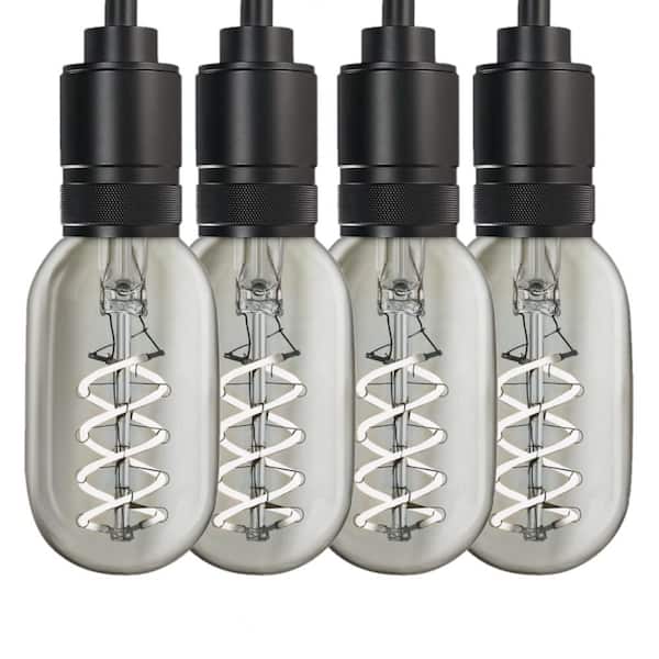 Feit Electric 40-Watt Equivalent T14 Dimmable Spiral Filament Clear Glass E26 Vintage Edison LED Light Bulb, Daylight (4-Pack)