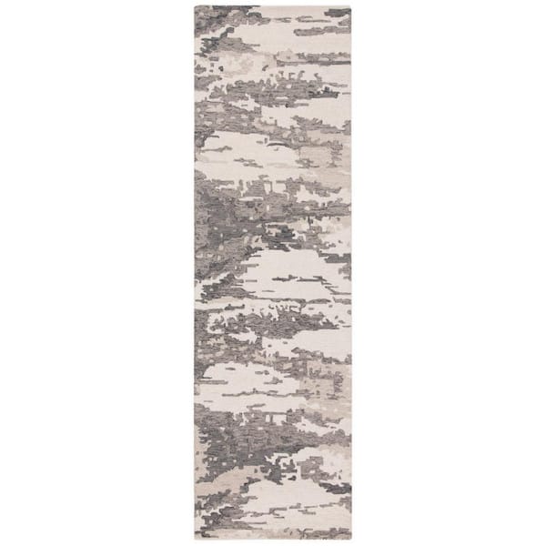 SAFAVIEH Abstract Charcoal/Ivory 2 ft. x 10 ft. Abstract Sky Runner Rug