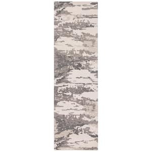 Abstract Charcoal/Ivory 2 ft. x 12 ft. Abstract Sky Runner Rug