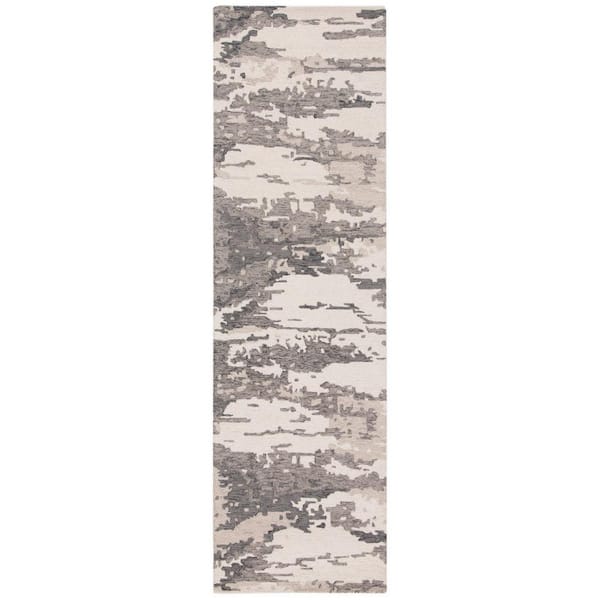 SAFAVIEH Abstract Charcoal/Ivory Abstract Sky Doormat 2 ft. x 4 ft. Area Rug