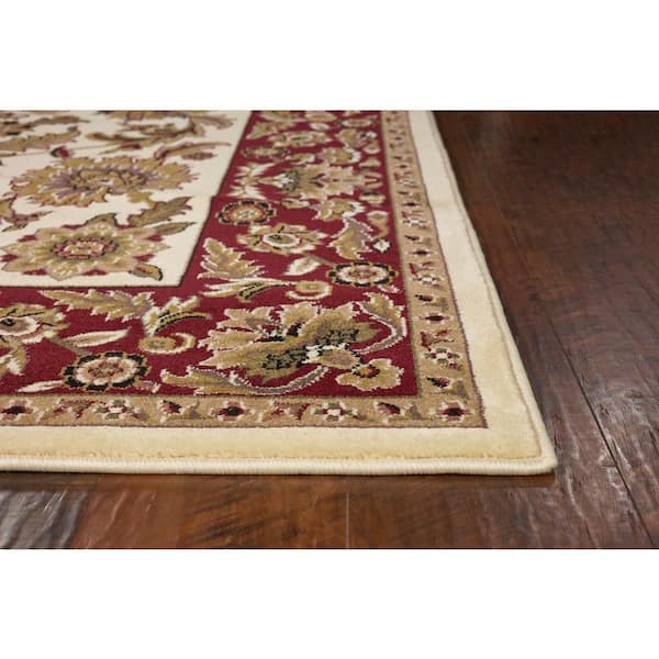 Caleb Ivory/Red 2 ft. x 8 ft. Runner Rug