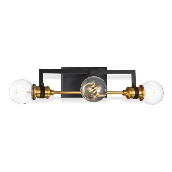 Edvivi 23 in. 3 Light Oil Rubbed Bronze and Antique Gold Vanity Light