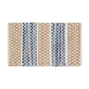 Denim Diamond Natural and Blue 2 ft. x 3 ft. Area Rug
