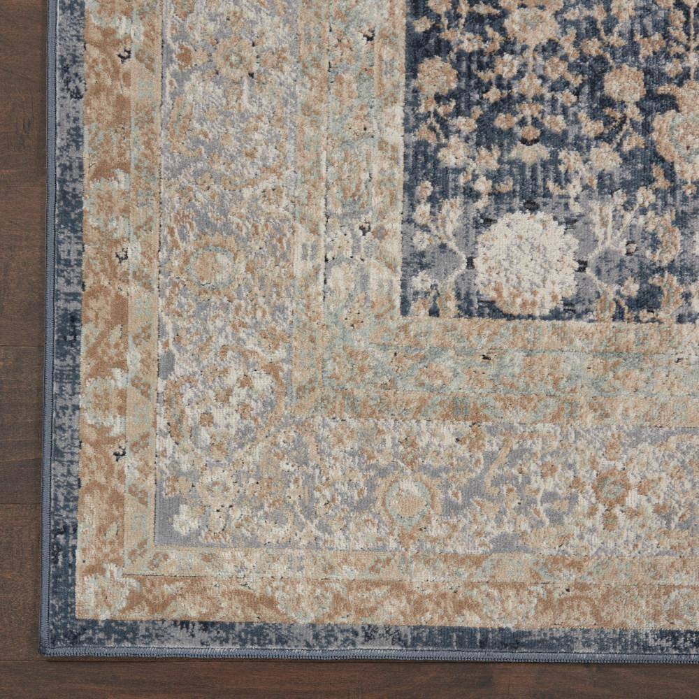 Ivory Floral Elegance 5' x 7' Synthetic Easy-Care Rug