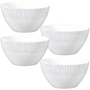 Blue Hammock 5.75 in., 20 fl. oz. (Blue) Porcelain All-Purpose Bowls, (Set of 4)