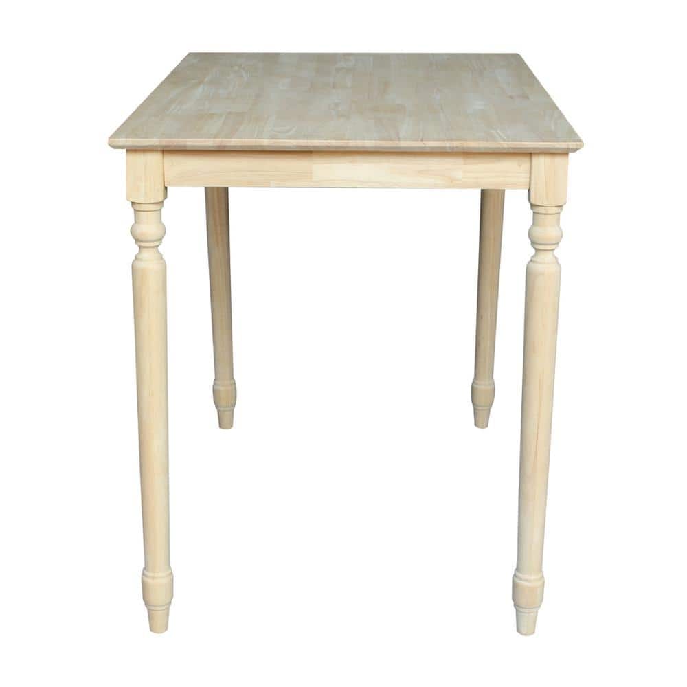 45" Round Light Brown Wood Extendable Counter Height Table
