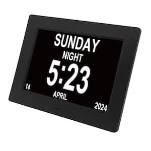 Dementia Alarm Calendar Clock Alzheimers with 3-Interfaces 8-Alarm Options Day Clock Extra Large Digital with Remote