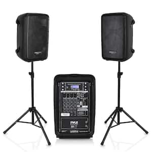 Stage and Studio 8 in. Bluetooth PA Loud Speaker and 8 Channel Audio Mixer