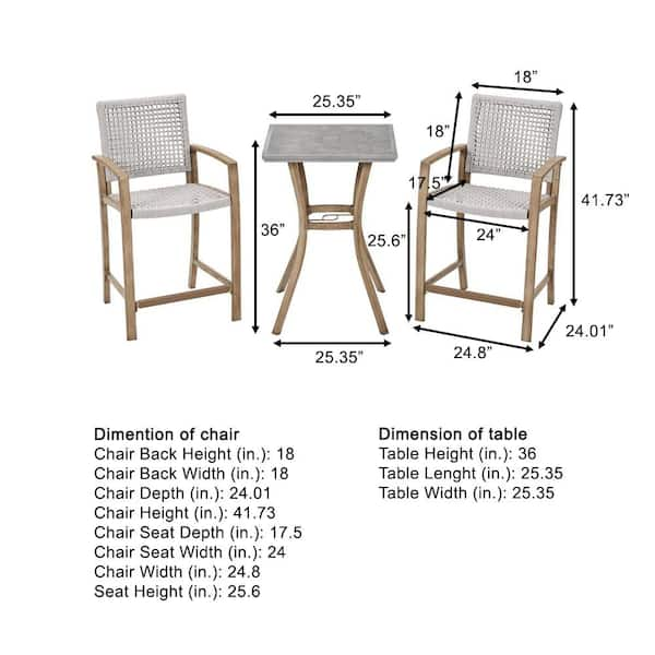 Hampton bay 3 piece best sale counter height bistro set