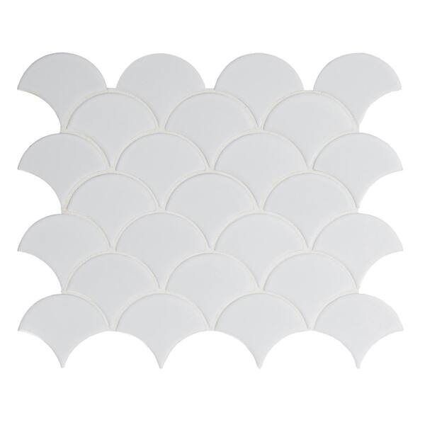 MSI Retro Gray Scallop 13.19 in. x 11.22 in. x 6mm Glossy Porcelain Mesh-Mounted Mosaic Tile (13.65 sq. ft. / case) MSI Retro Gray Scallop 13.19 in. x 11.22 in. x 6mm Glossy Porcelain Mesh-Mounted Mosaic Tile (13.65 sq. ft. / case)