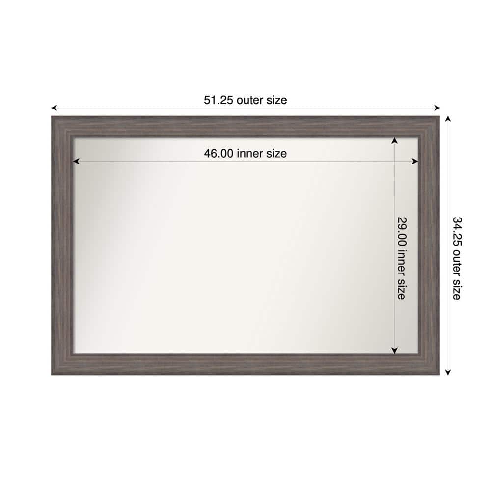 Country Barnwood 51.25 in. W. x 34.25 in. Custom Non-Beveled Wood Framed Bathroom Vanity Wall Mirror price history on PriceWatchPro